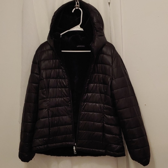 NWOT Large Andrew Marc Reversable Hooded Coat - Picture 2 of 4
